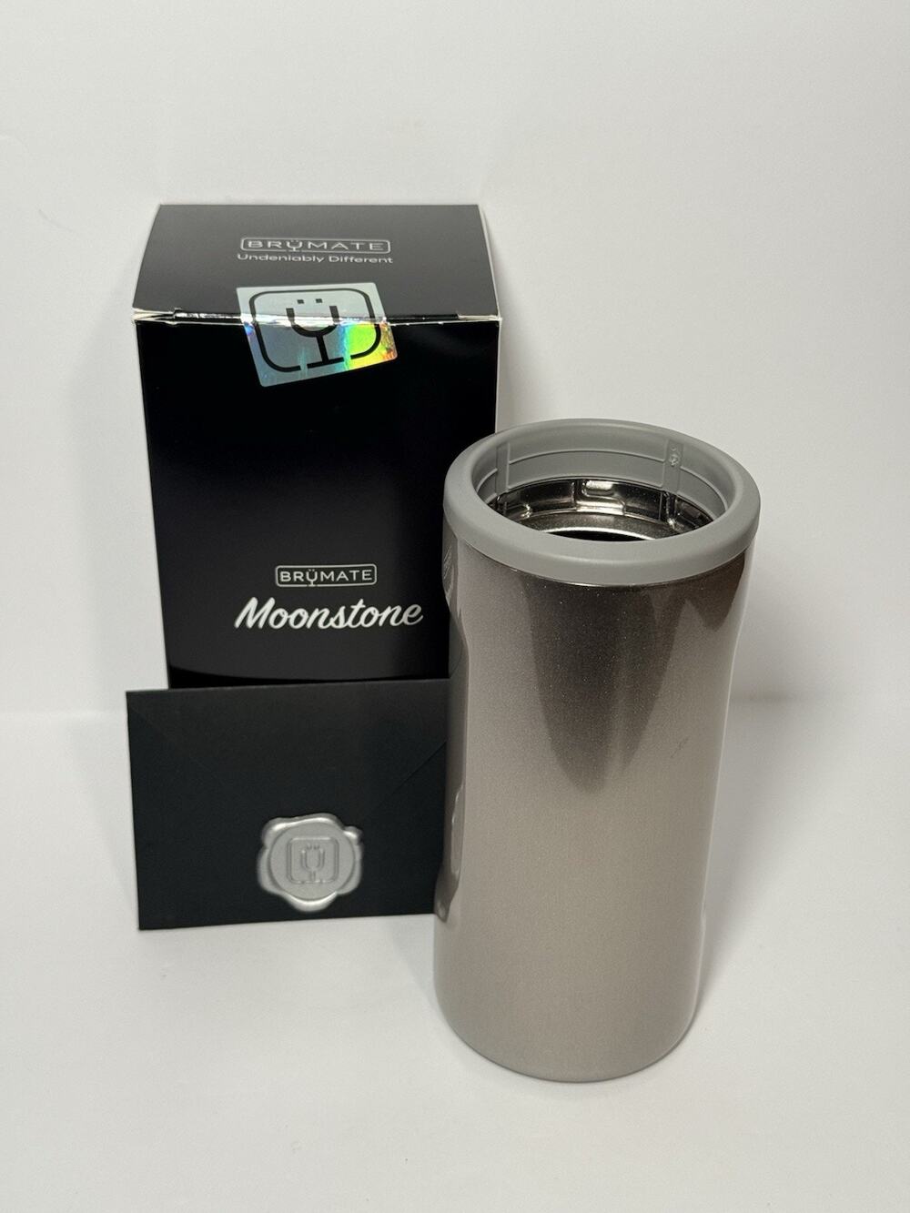 BruMate Exclusive MOONSTONE SILVER CATEYE Hopsulator Slim Can Cooler NWT NIB
